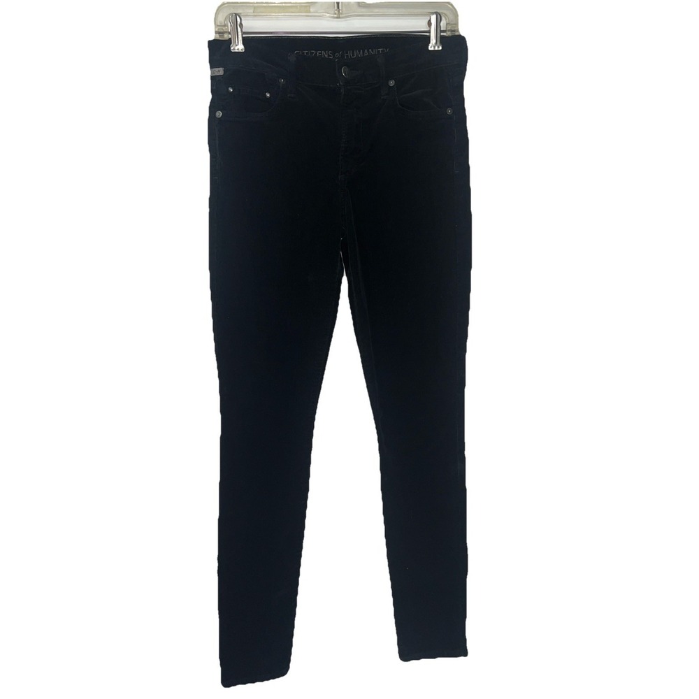 Citizens of Humanity Rocket High Rise Skinny Black‎ Corduroy Jeans Size 27 USA